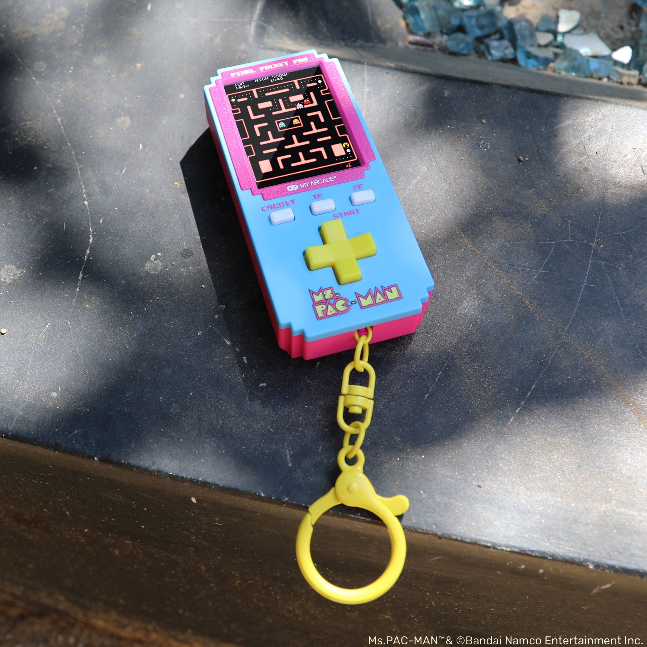 My Arcade Ms. Pac-Man Pixel Pocket Pro: Officially Licensed Ms. Pac-Man Video Game, Portable Keychain Arcade