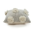 thumbnail image 2 of Lr Home Xavia Set of 2 18" x 18" Gray/Ivory Floral Tufted Cotton Adult Decorative Throw Pillow Set, 2 of 4