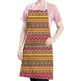 thumbnail image 5 of Boho Yellow Ethnic Geometric Pattern Apron-Garden Aprons for Women with Pockets-Cotton Linen Waterproof Kitchen Cooking Gardening Aprons Adjustable for Kitchen,Cooking,BBQ and Salon 33x27 Inch, 5 of 7