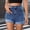 Blue high waisted denim shorts for women a1, variant on Women High Waisted Denim Shorts with Pockets Cuffed Casual Regular Fit Summer Jean Shorts for Beach Lounge Travel Fashion, Light Blue M