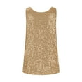 thumbnail image 6 of TKLPEHG Womens Tank Tops Crew Neck Tank Top Lightweight Fashion Leisure Solid Color Graphic Tee Regular Sleeveless Blouses Western Outfit for Women Blouses (Gold,XXXXXL), 6 of 6