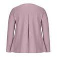 thumbnail image 5 of Long Sleeve Plus Size Linen Tops for Women Casual Fall Pleated Front Button Round Neck T Shirts Loose Flowy Tees (4XL, Pink), 5 of 7
