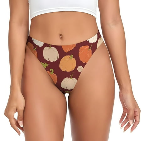 Adobk Happy Thanksgiving Day Print Seamless Women Underwear Thongs No Show Ladies Thong No Line Breathable Comfortable Panties Undies for Women-XX-Large