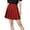 Red, variant on Women's Skirts Under $10 Free Shipping Solid Color Pleated Belt Pants High Waisted Skirt