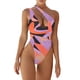 thumbnail image 1 of Traje de baño de una pieza para mujer, un solo hombro, cuello profundo, hermosos patrones, traje de baño de cintura alta tipo 2 M, 1 of 6