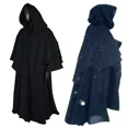 thumbnail image 3 of Disfraz Medieval con capucha para fiesta de Halloween, capa de monje para adultos, capa de guía de mago, ropa de Cosplay, Drama de escenario, 3 of 5