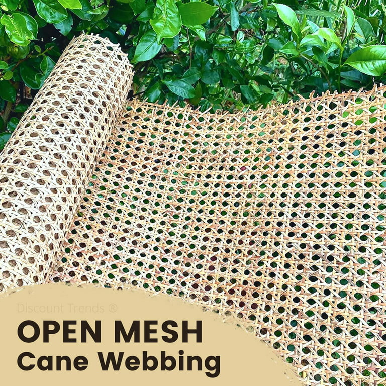 18 Width Rattan Cane Webbing Roll 2 Feet Hexagon Weave Rattan Fabric Furniture Woven Rattan Sheets for Crafts Cane Weave Rattan Material Natural
