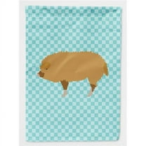 Caroline's Treasures BB8108CHF Hungarian Mangalica Pig Blue Check Flag Canvas House Size , Large, multicolor