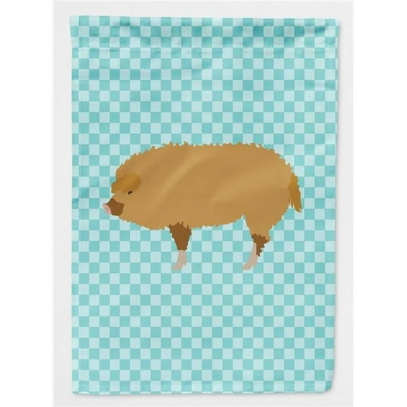 Caroline's Treasures BB8108GF Hungarian Mangalica Pig Blue Check Flag Garden Size , Small, multicolor