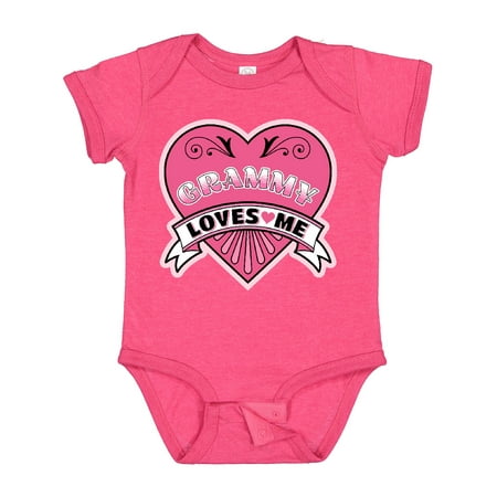 

Inktastic Grammy Loves Me Granddaughter Heart Girls Baby Bodysuit