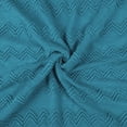 thumbnail image 6 of Wavy Pattern Decorative Knit Throw Blanket with Tassels, 50" x 60", Teal Blue, 6 of 8