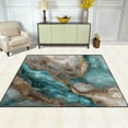 thumbnail image 3 of Area Rug Indoor 80"x58"in Non-Slip Wear Resistant Floor Mats Soft Large Carpets for Living Room Bedroom Home Decor Turquoise and Gold Marble, 3 of 7