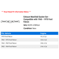 thumbnail image 2 of Exhaust Manifold Gasket Set - Compatible with 1960 - 1970 Ford Falcon 1961 1962 1963 1964 1965 1966 1967 1968 1969, 2 of 2