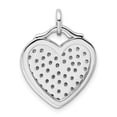 thumbnail image 3 of Sterling Silver Rhodium-plated CZ Two Piece Heart Pendant QP4925, 3 of 4