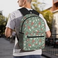 thumbnail image 5 of Yield Retro Hippie Groovy Mushroom Print Backpack for Women Men, Lightweight Casual Travel Daypack, Classic Basic College Backpack, Middle School Bag, 5 of 5