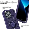 thumbnail image 2 of Double Ring Kickstand Case for iPhone 16 for Women Girls, Rugged Hybrid Heavy Duty 3 in 1 phone Case Soft Silicone Hard PC Full Armor Protective Case for iPhone 16, Darkpurple, 2 of 6