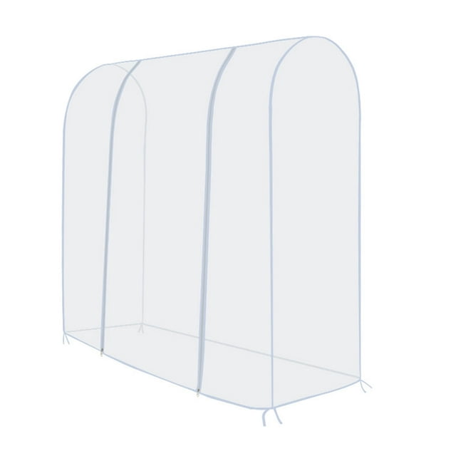 Garment Rack Cover Transparent PEVA Rail Rack Cover Clear Zip Clothing Dustproof Waterproof Bag Apparel Storage Display
