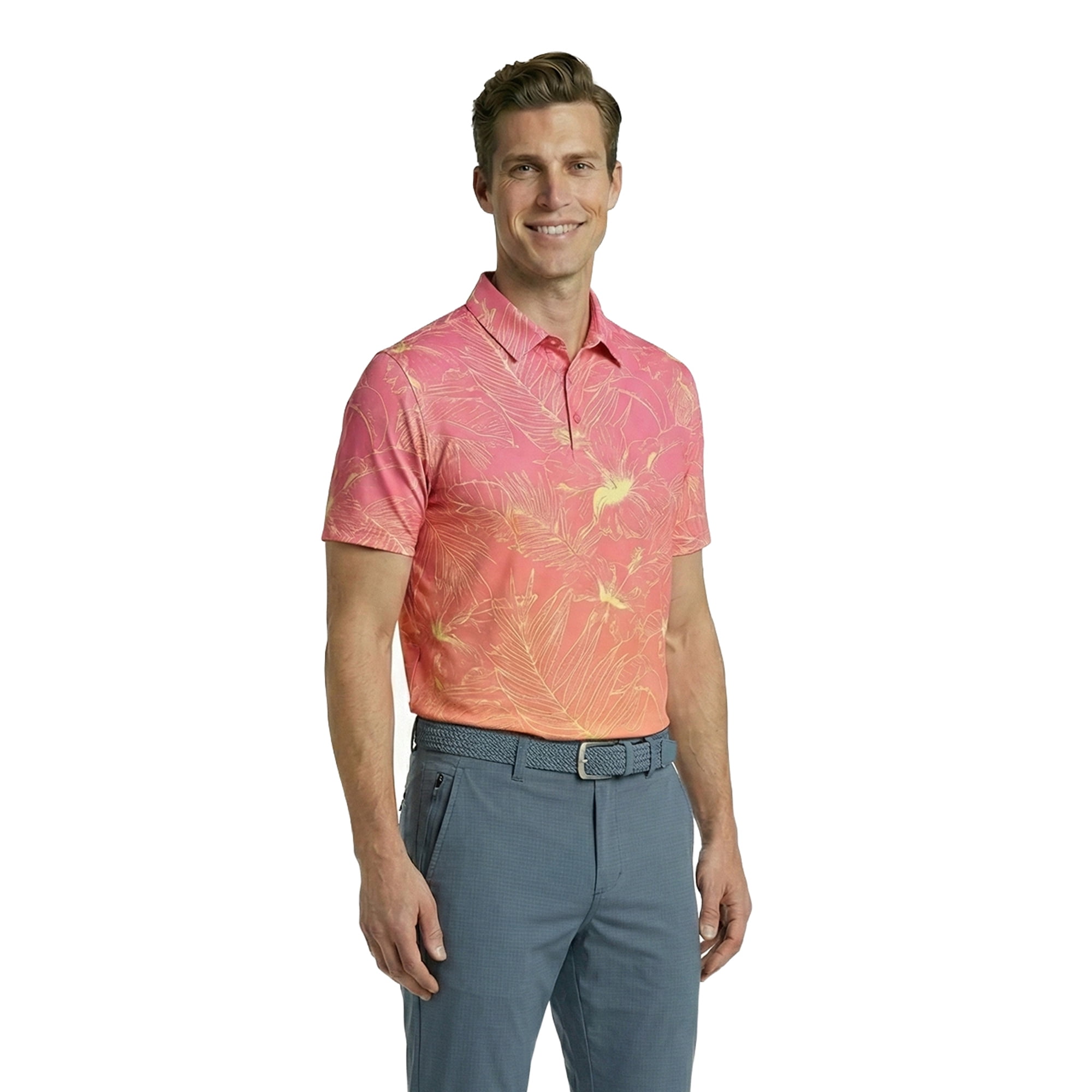 Birdie Bound Men's and Big & Tall Men's Print Polo Golf Shirt, Sizes XS-4XLT