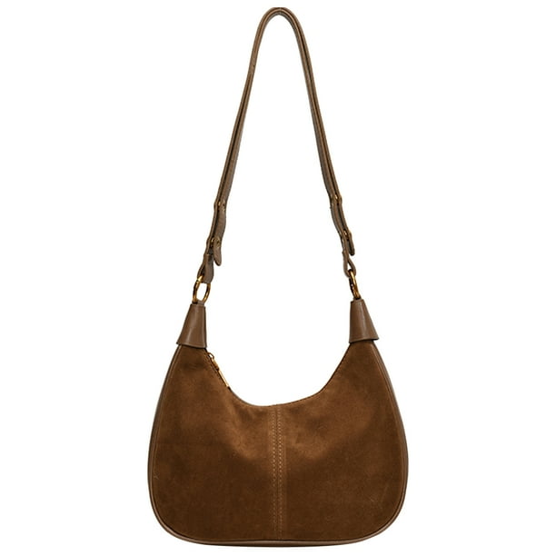 Axila Vintage para Mujeres Faux Suede Shoulder Bolso Al Aire Libre