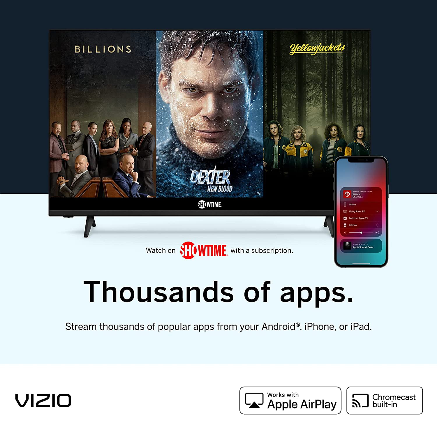 VIZIO 32-inch D-Series Full HD 1080p Smart TV with AirPlay and Chromecast Built-in, Screen Mirroring, Voice & 150+ Free Streaming Channels Bundle with Cable Ties - Walmart.com