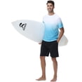 thumbnail image 4 of Weilanxin Swim Shirts Short Sleeve for Men Quick Dry Running UPF50+ Sun Protection Rash Guard Top White Gradient Sky Blue 2XL, 4 of 7