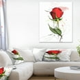 thumbnail image 1 of Illustration Dessinée à la Main Rose Rouge - Impression sur Toile Florale, 1 of 3