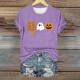 thumbnail image 2 of HCURIBAD Shirts for Women, Womens Halloween Pumpkin Print T-Shirt Casual Round Neck Top, Womens Graphic Tees, Halloween Shirts for Women 1PC Top Purple L, 2 of 4