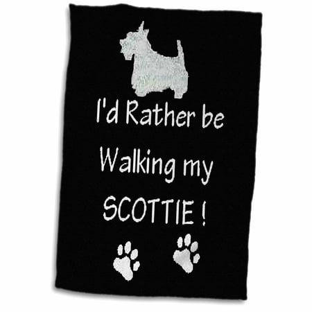 3dRose Walking With Scottie - Towel, 15 by 22-inch
