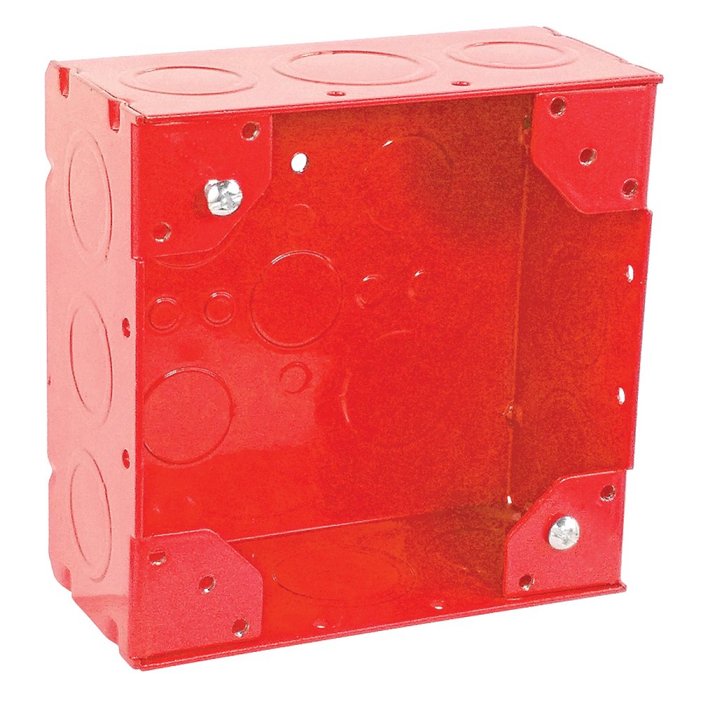 1 Pc, .0625 Galvanized Steel Painted Red 411/16 In. Square Fire Alarm
