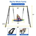 thumbnail image 2 of 440lbs Swing Set-43" Saucer Tree Swing&71" High A Frame Swing Stand Heavy Duty,All Weather Resistance,Durable&Sturdy Textiline &Powder-Coated Tubes,Suit Kids Backyard Outdoor, 2 of 7
