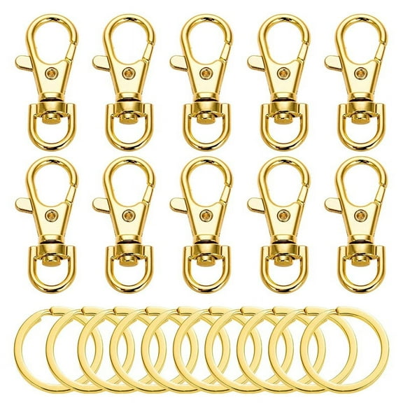 10Set Swivel Clasps Lanyard Snap Hook with Key Ring Clip Lanyard Lobster Claw G10642