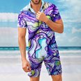 thumbnail image 4 of Traje de camisa informal de dos piezas con pantalones cortos de manga corta para hombre Fridja  fhjkhfk458629, 4 of 8