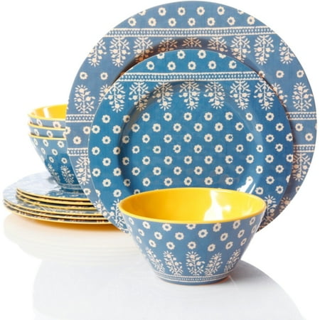Studio California Zoey 12 Piece Melamine Dinnerware Set Blue 11 Studio California Zoey 12 Piece Melamine Dinnerware Set Blue 11 Diameter Dinner Plate