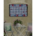 thumbnail image 3 of 4th of July Outdoor TV Cover 40 to 43 Inch Weatherproof, Blue Red Star Independence Day Blue Checkered 600D Oxford TV Covers with Waterproof Zipper, Outside Flat TV Screen Protector 40"Wx25"Hx4.5"D, 3 of 7
