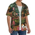 thumbnail image 2 of Kdxio Men's Hawaiian Shirt for Men Short Sleeve Shirt Dog On Floral Couch Summer Casual Holiday Beach Button Down T-Shirts, 2 of 5