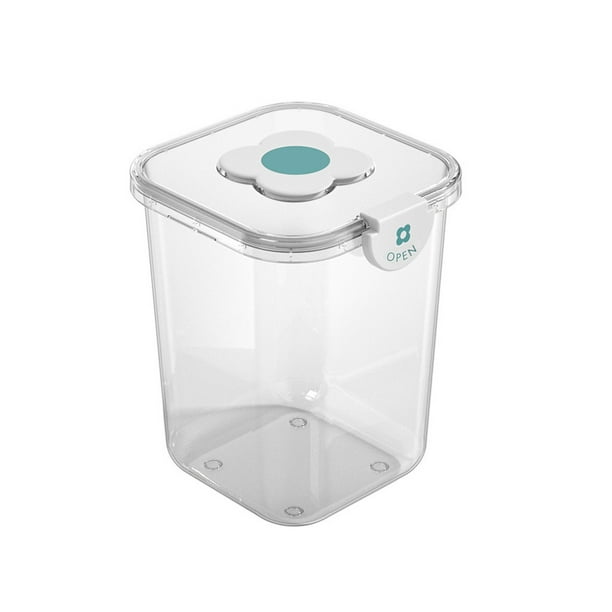 Ounissouiy Cubo de arroz con tapa Almacenamiento de alimentos de cocina Tarro sellado transparente Tanque de granos Caja de cereales Apilable para Organizadores de utensilios de cocina Transparente L