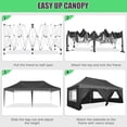 thumbnail image 5 of HOTEEL Canopy 10'x20' Pop Up Canopy Tent Heavy Duty Waterproof Adjustable Commercial Instant Canopy Outdoor Party Canopy Parties,Wedding,Outside Patio,Event,Portable Car Canopy,Black, 5 of 10