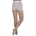 thumbnail image 2 of ToBeInStyle Women's Spandex Knee High Socks With Multi Strand Diamond Net - White - One Size, 2 of 6