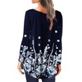 thumbnail image 2 of Camisa de mujer Minnieouse poliéster cuello en V estampado de flores blusa colorida Interior Exterior Vacaciones Compras Azul METRO, 2 of 6