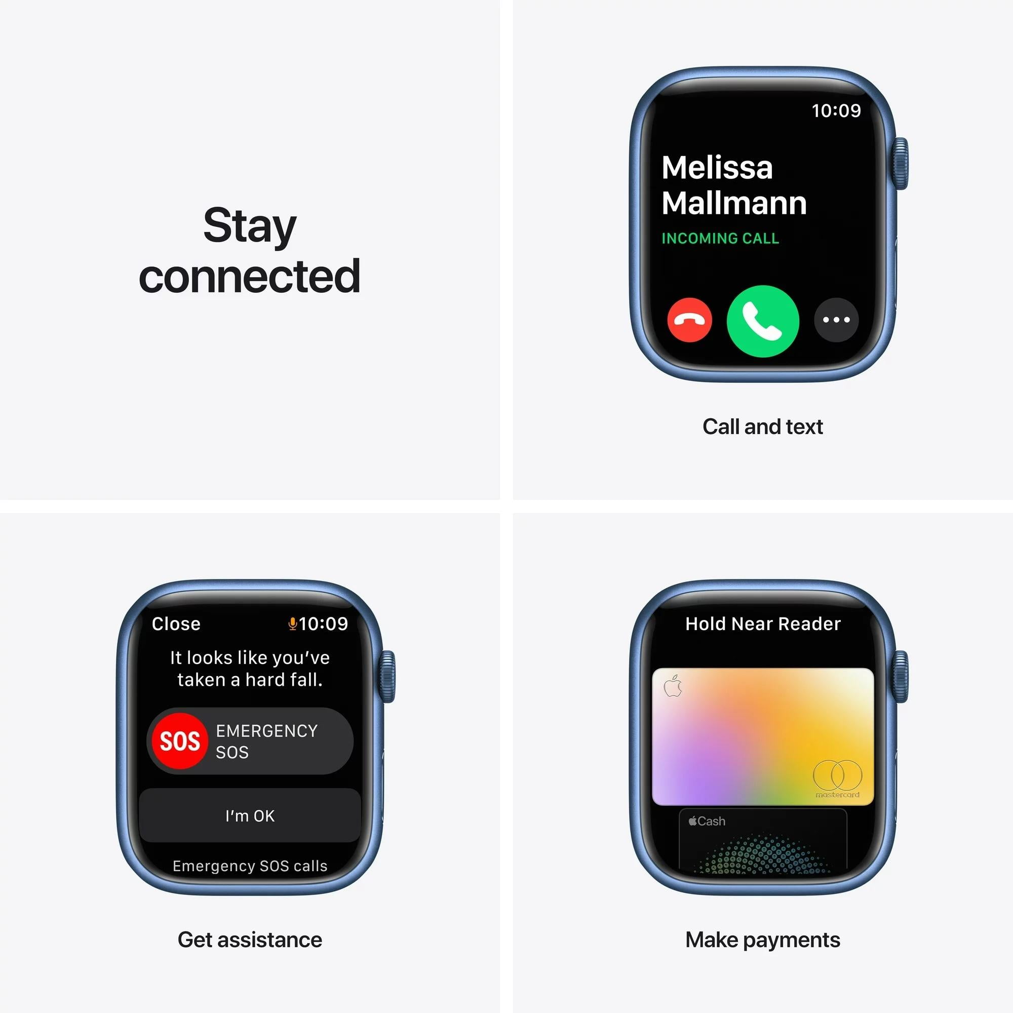 Restored Apple Watch Series 7 (GPS, 45 mm) Blue Aluminum Case with Abyss Blue Sport Band Bundle 5 Bonus Bands, Charging Stand, Screen Protector, & 2 amp charger (Refurbished)