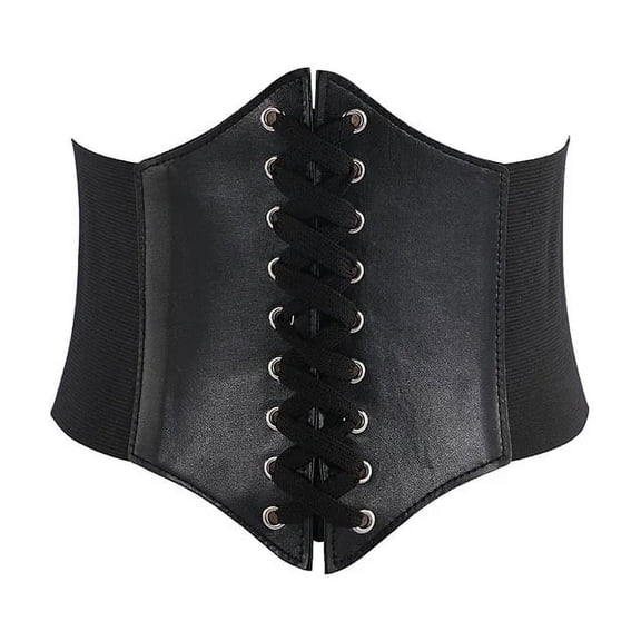 Girls Fashion Corset Wide Belts Faux Leather Slimming Body Shaping Girdle Belt for Women Elastic Tight High Waist for Daily Wear