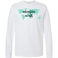 thumbnail image 3 of Inktastic Adventure Awaits Teal World Map Long Sleeve T-Shirt, 3 of 5