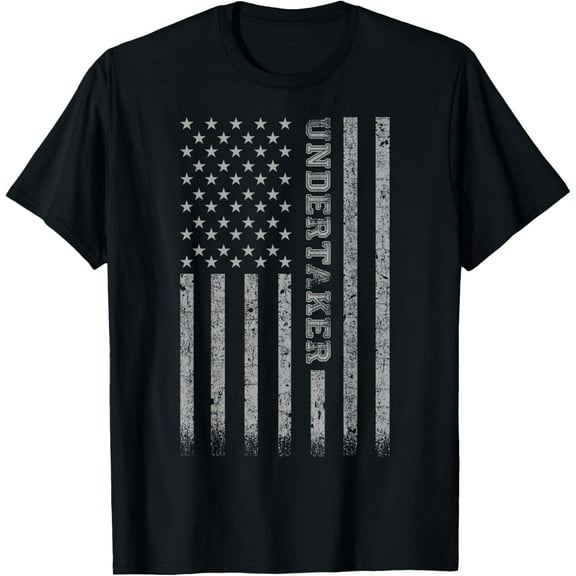 Undertaker American Flag T-ShirtMen and women, Black T-shirt, size: Extra large