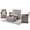 4PCS Gray/Gray, variant on 7 Pieces Wicker Outdoor Patio Furniture Set, Adjustable Backrest Sectional Conversation Sofa Set with Thick Cushions and Coffee Table, All Weather Rattan Patio Couch for Garden Deck Backyard