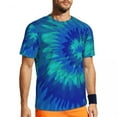 thumbnail image 2 of T Shirt For Men Blue Tie Dye T-Shirt Men Abstract Print Fun Gym Quick Dry Beach Trendy Cool Tees Gra, 2 of 7