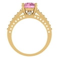 thumbnail image 4 of 2.21ct round cut pink Zircon 18k yellow gold Bridal Wedding Engagement Promise Anniversary Ring for Women size 10.75, 4 of 7