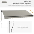 thumbnail image 4 of Outsunny 12' x 10' Patio Retractable Awning Sunshade Shelter, Light Grey, 4 of 10