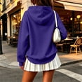 thumbnail image 4 of Stralyhd Full Zip Up Hoodies for Women 2026 Fall Winter Oversized Jacket with Pockets Long Sleeve Drawstring Outfits Comfort Hooded Sweatshirt Dark Purple 3XL, 4 of 7