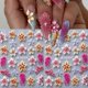 thumbnail image 1 of 2 pegatinas de hibisco en relieve 5D estilo océano de verano, decoración autoadhesiva for decoración de uñas con patrón de concha y medusa for manicura, 1 of 5