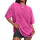 thumbnail image 1 of Camiseta Adorejoy Oversize Vintage Lavada para Mujer - Rosa Claro, 1 of 8